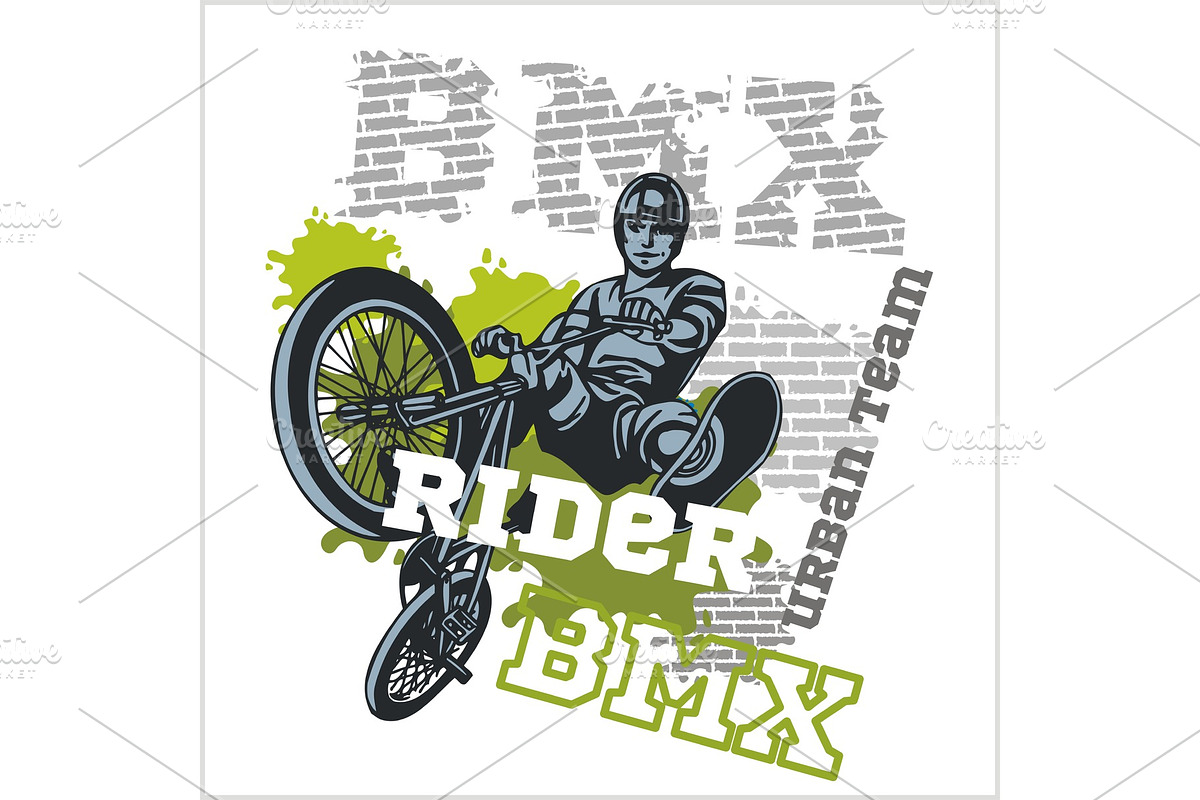 BMX rider - urban team. Vector in Illustrations - product preview 8