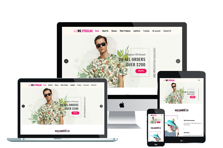 WS EyeGlax Fashion Wordpress Theme in WordPress Commerce Themes - product preview 8