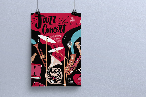 Jazz poster set in Illustrations - product preview 10
