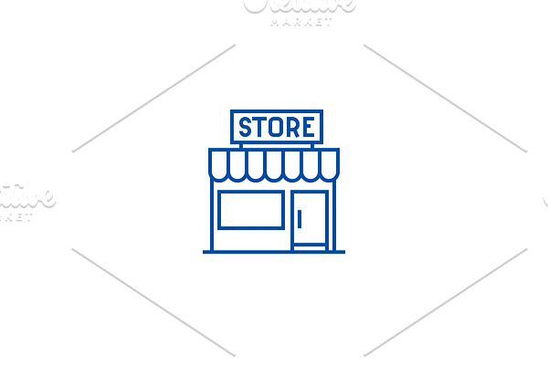 Store sign line icon concept. Store