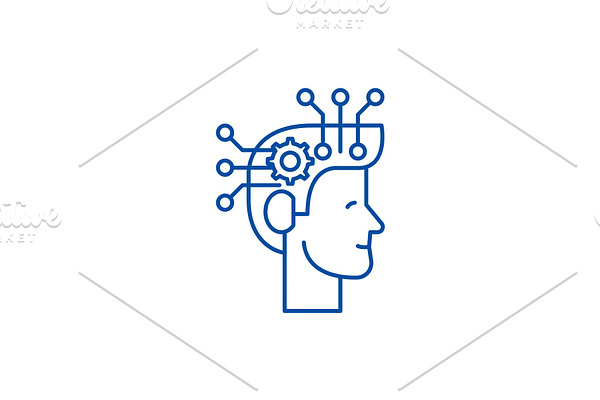 Strategic thinking line icon concept