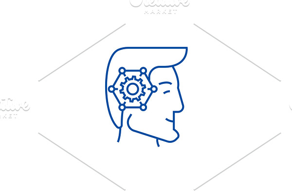 Strategic thinking head line icon
