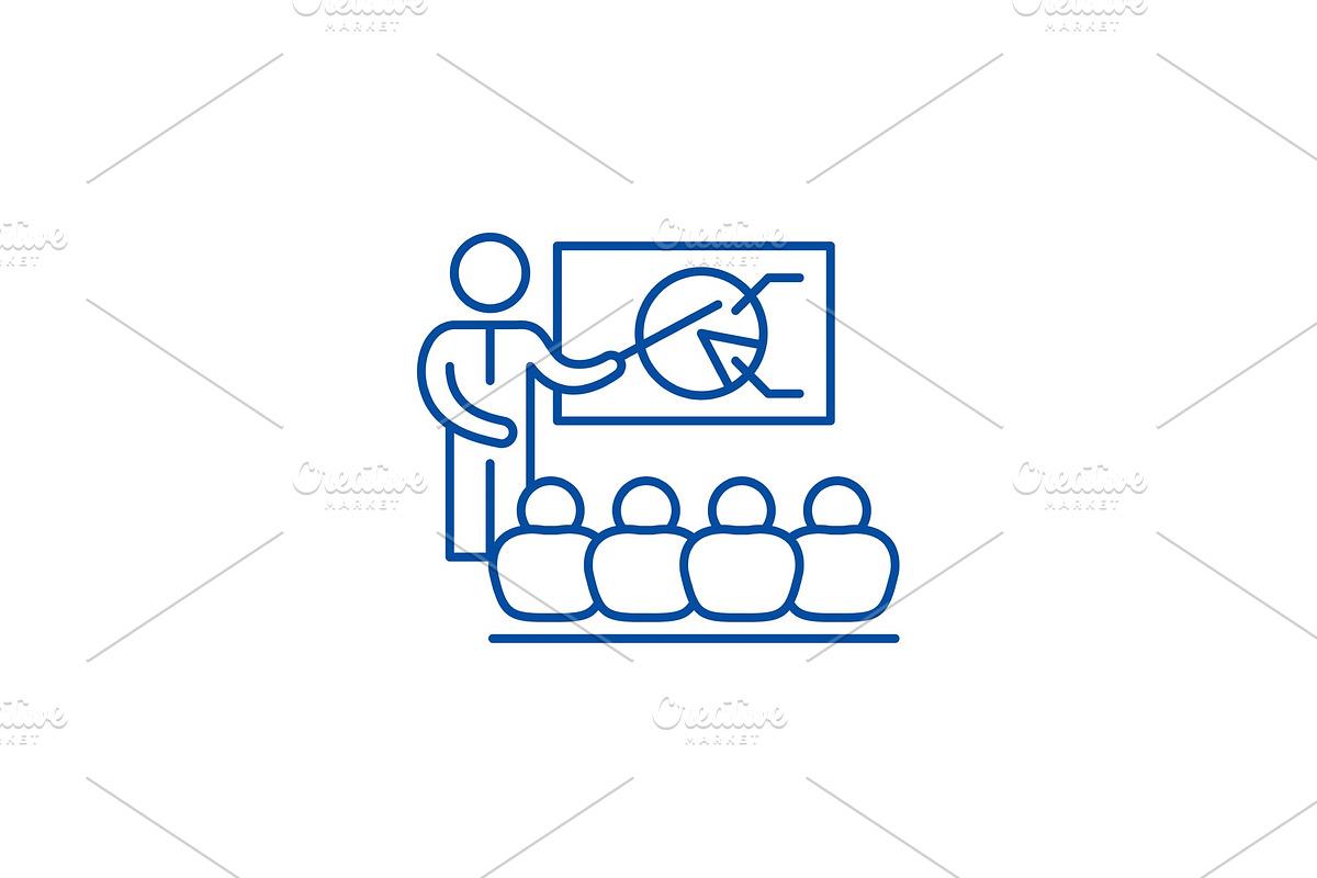 Strategy discussion line icon in Illustrations - product preview 8