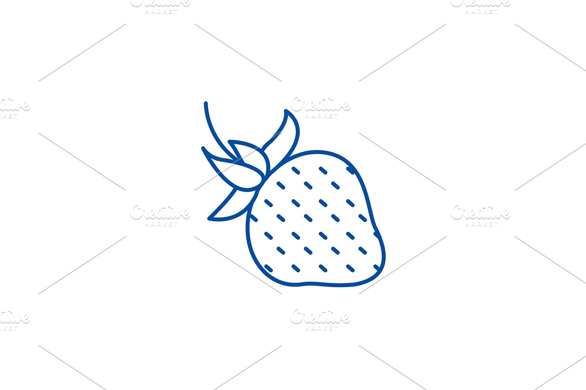 Strawberry line icon concept in Illustrations - product preview 8