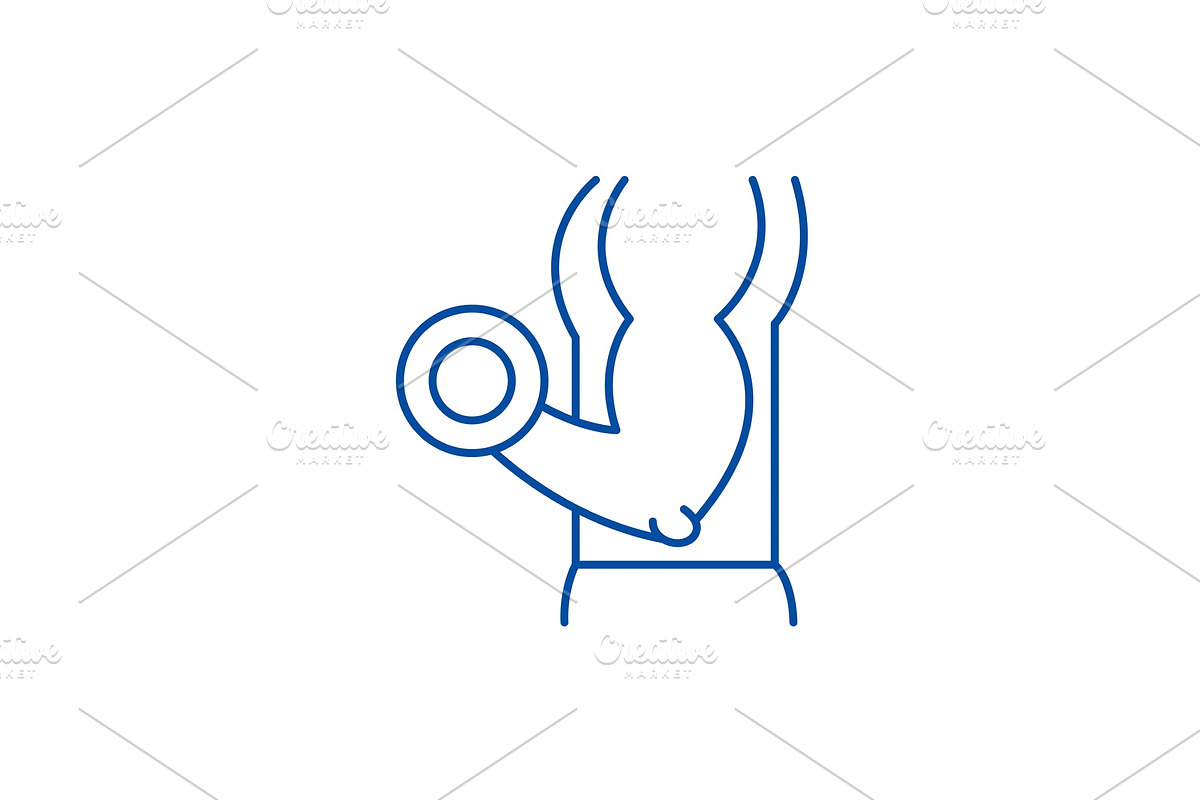 Strength exercises line icon concept in Illustrations - product preview 8