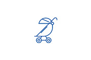 Stroller, buggy line icon concept
