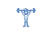 Strong athlete with weights line