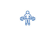 Strong athlete, lifting weights line