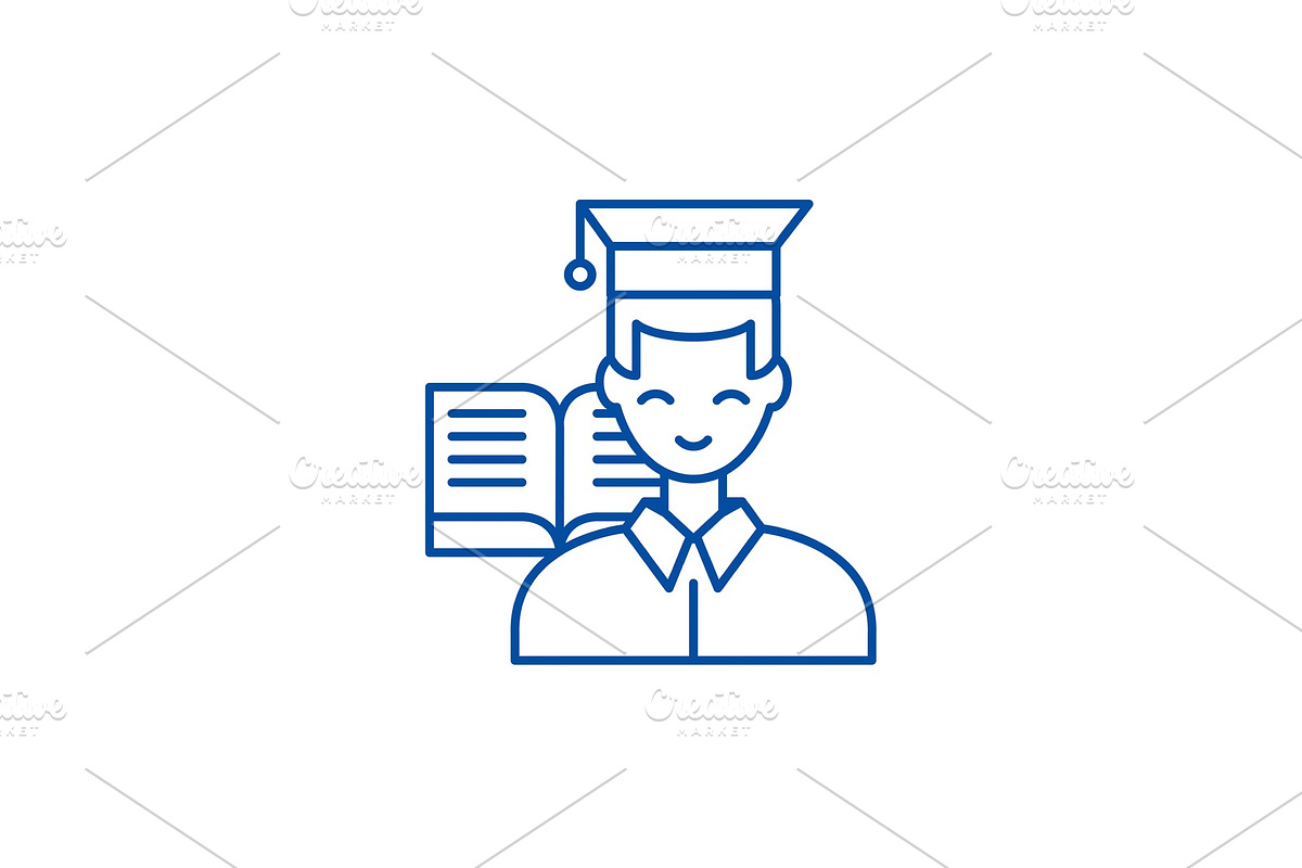 Student line icon concept. Student in Illustrations - product preview 8