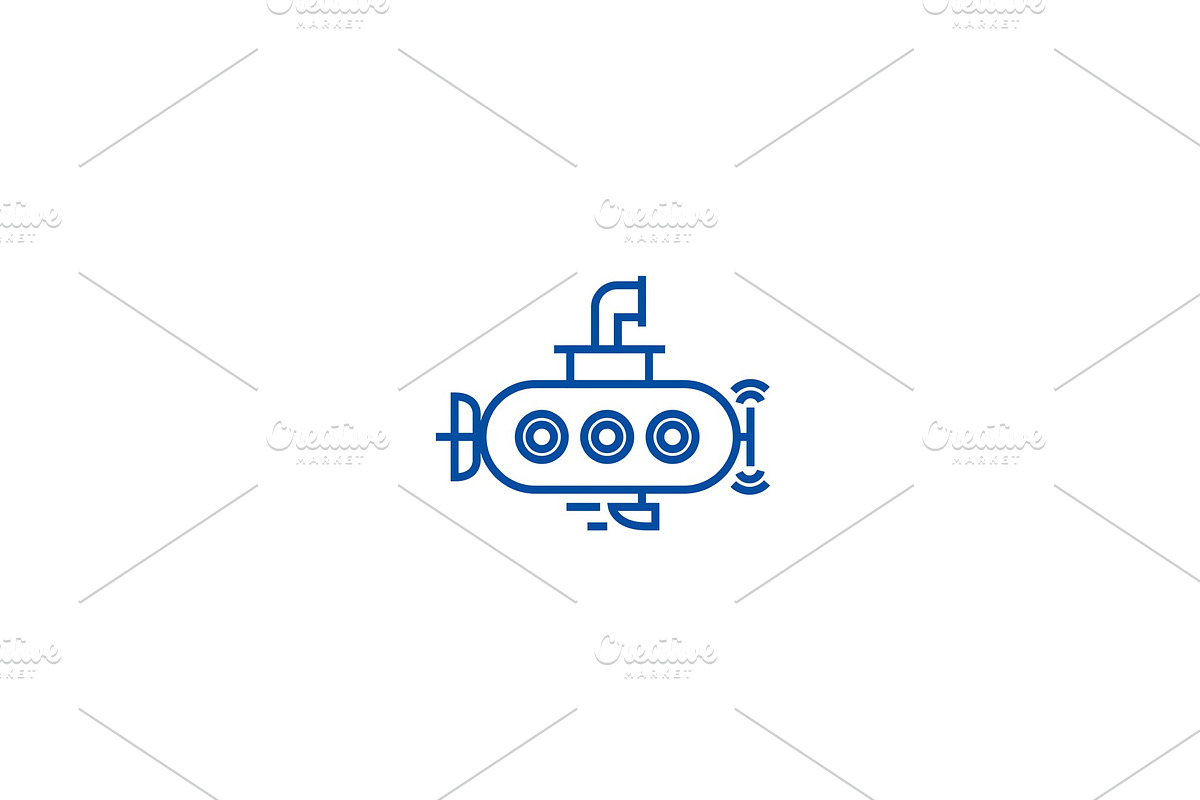 Submarine line icon concept in Illustrations - product preview 8