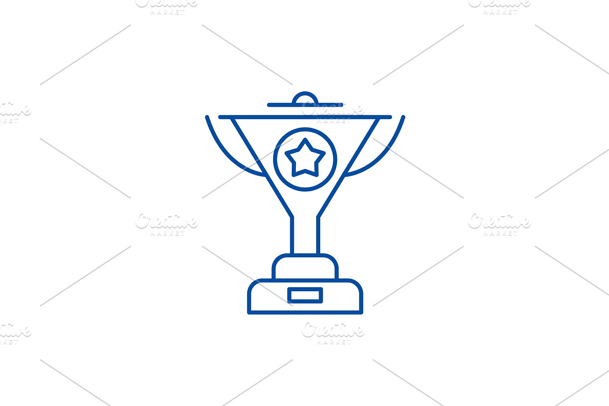 Successful achievement line icon in Illustrations - product preview 8