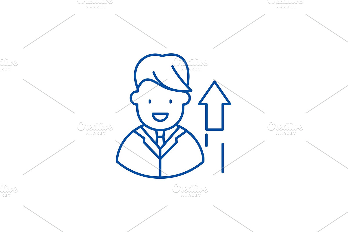 Successful manager line icon concept in Illustrations - product preview 8
