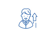 Successful manager line icon concept