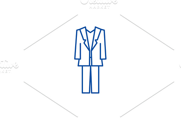 Suit line icon concept. Suit flat