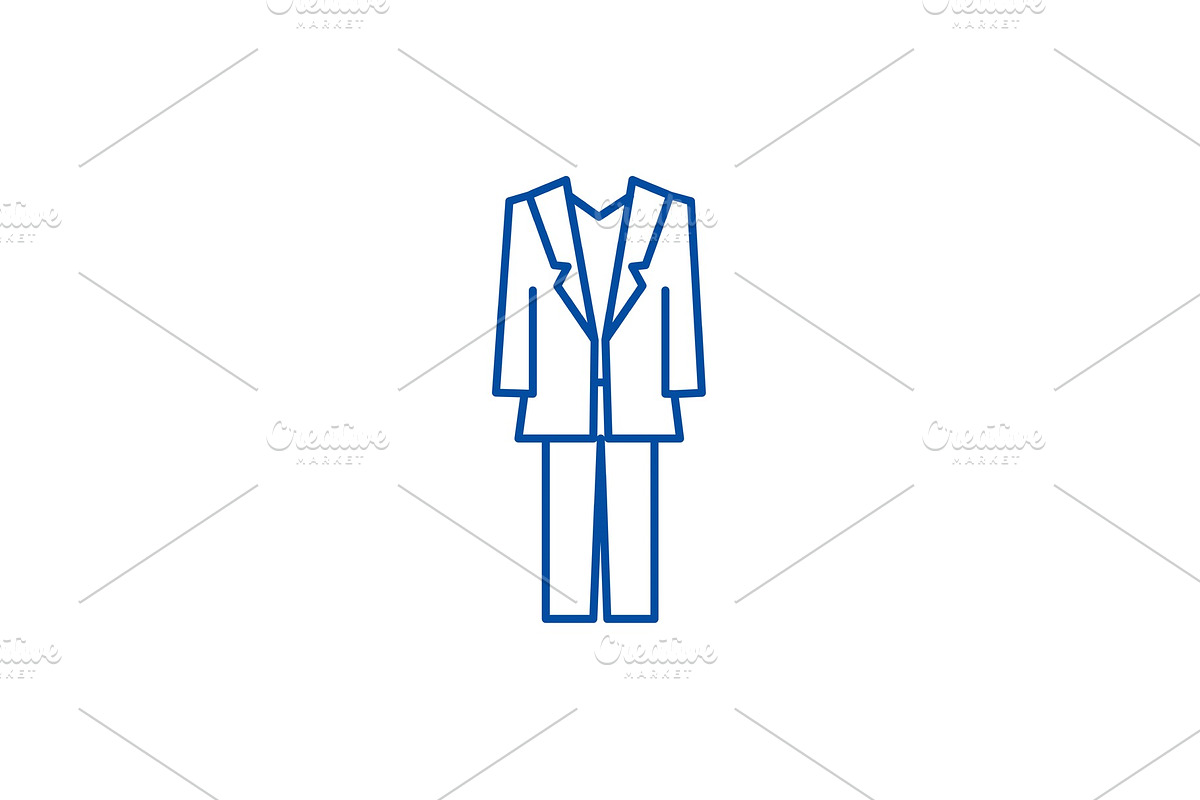 Suit line icon concept. Suit flat in Illustrations - product preview 8