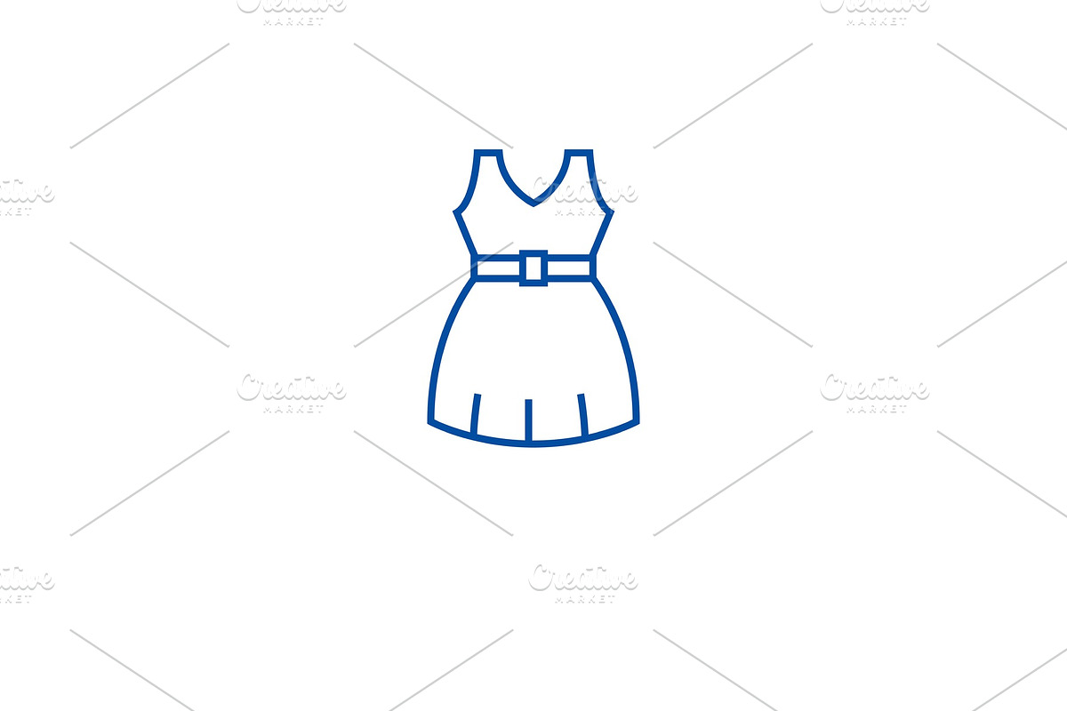 Summer dress line icon concept in Illustrations - product preview 8