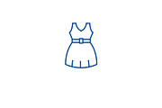 Summer dress line icon concept