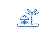 Summer holiday line icon concept