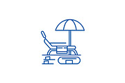 Summer rest line icon concept
