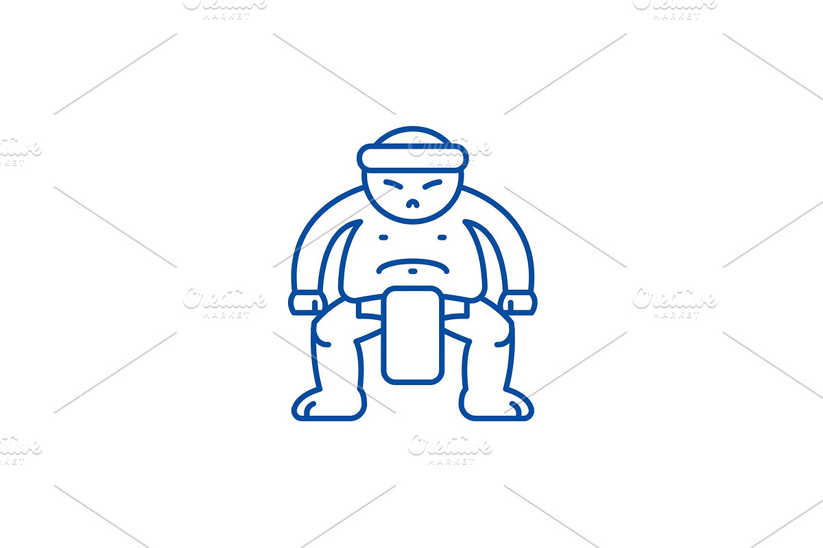 Sumo line icon concept. Sumo flat in Illustrations - product preview 8