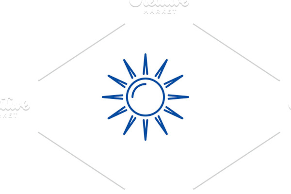 Sun line icon concept. Sun flat