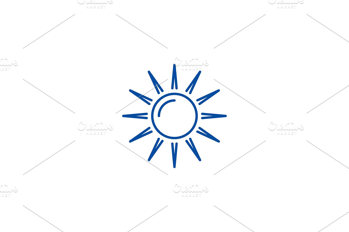 Sun line icon concept. Sun flat in Objects - product preview 8