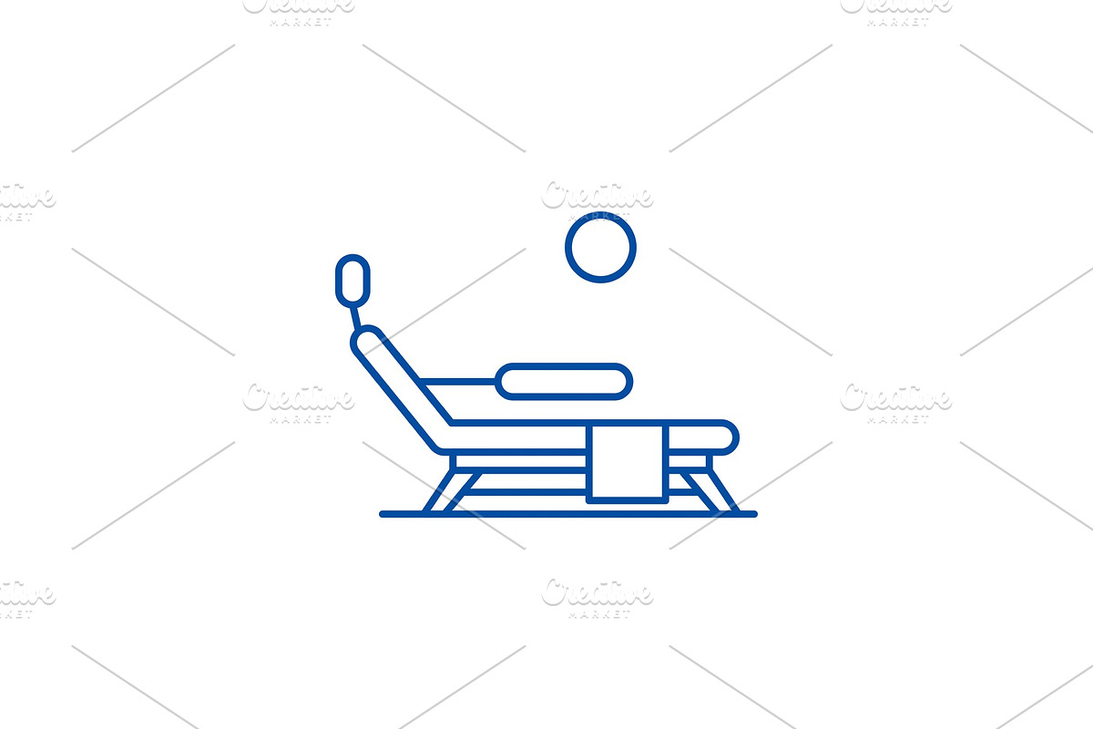 Sunbed on the beach line icon in Illustrations - product preview 8