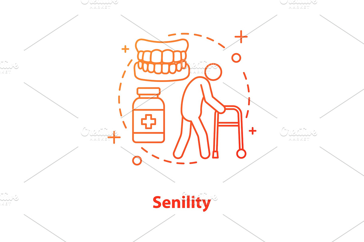 Senility concept icon in Icons - product preview 8