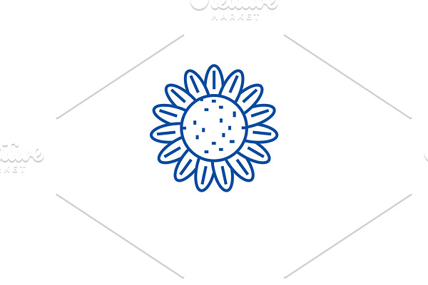 Sunflower line icon concept