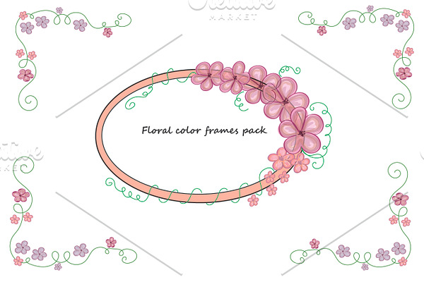 Floral frames pack