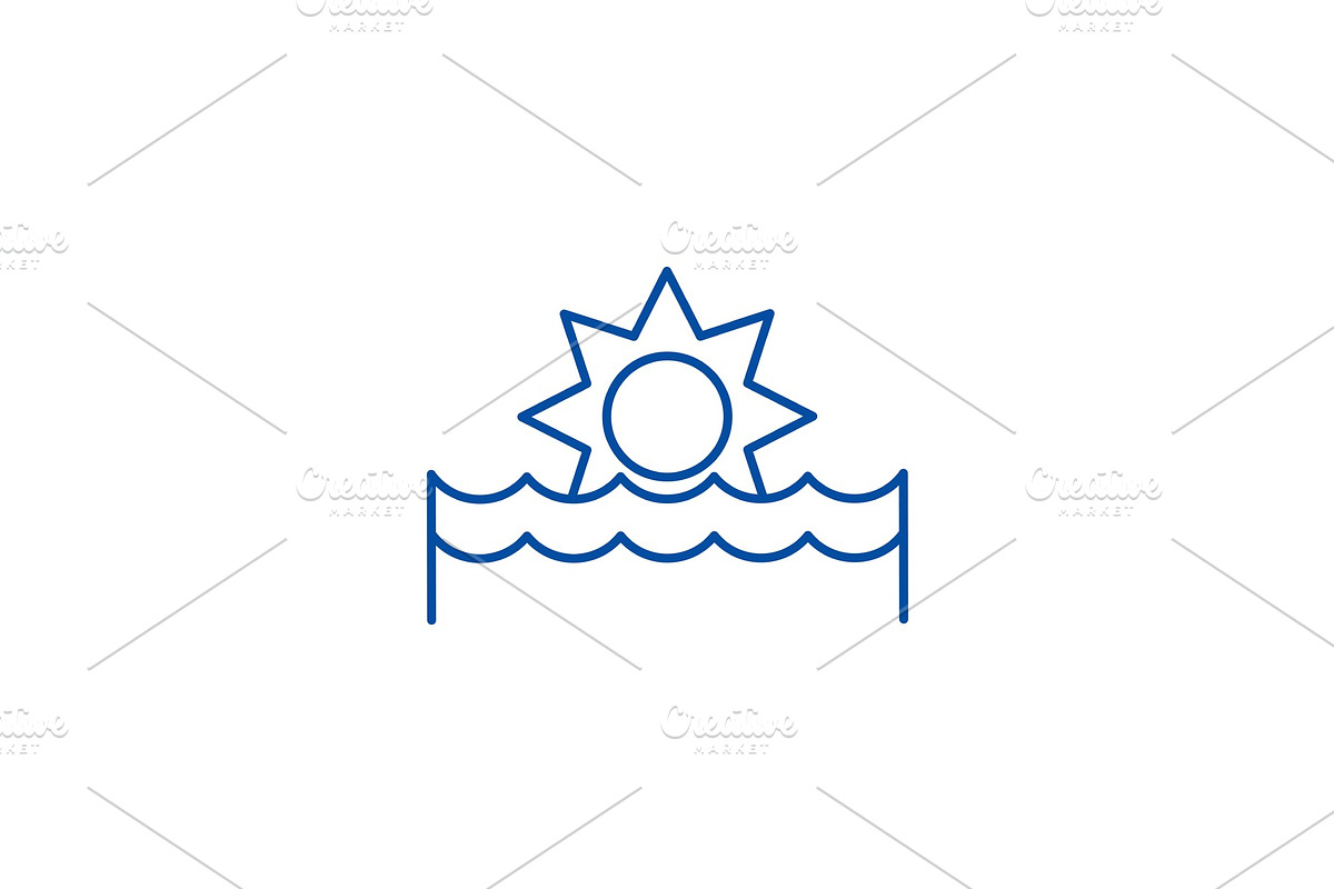Sunset line icon concept. Sunset in Illustrations - product preview 8