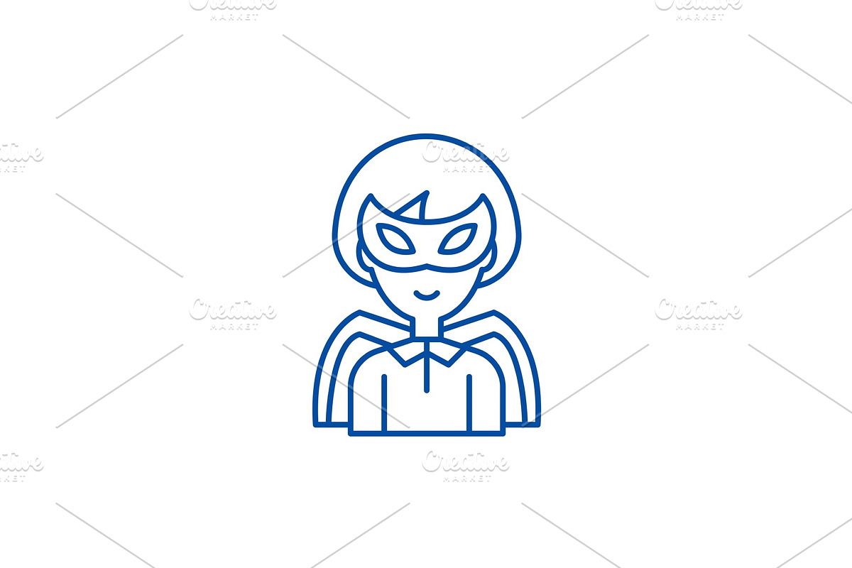 Super hero line icon concept. Super in Illustrations - product preview 8