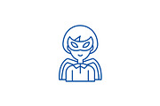 Super hero line icon concept. Super