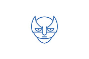 Super hero emoji line icon concept