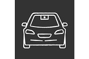 Autonomous car chalk icon