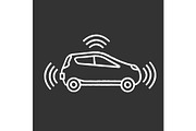 Autonomous car in side view icon