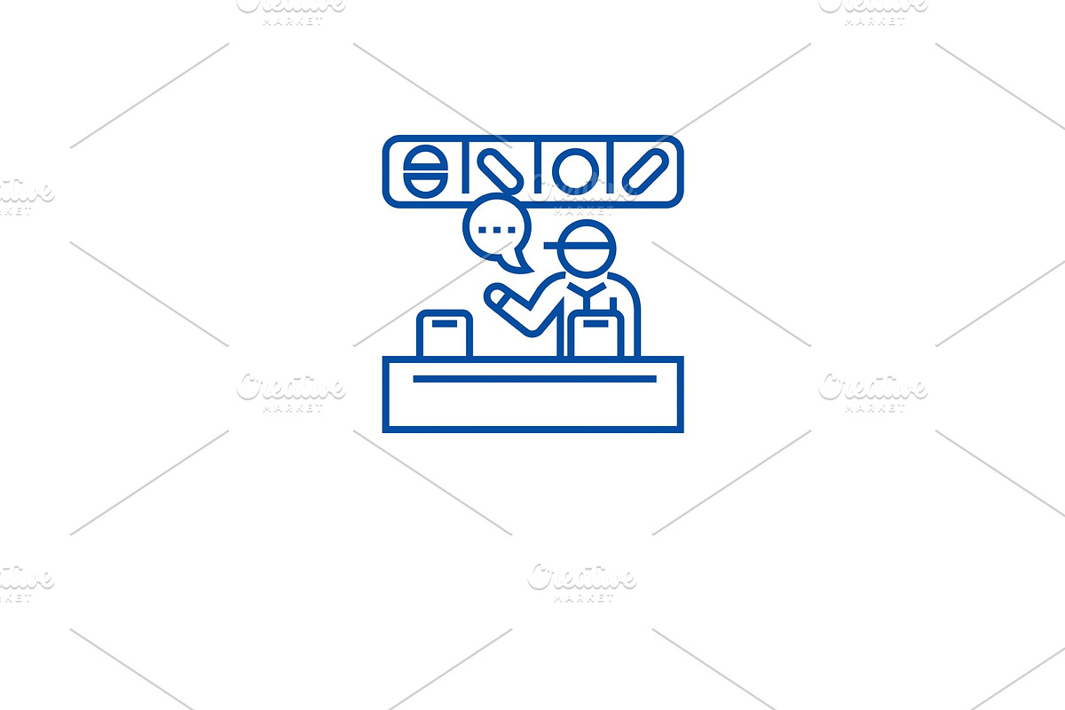 Supermarket cashier line icon in Illustrations - product preview 8