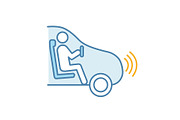 Autonomous car color icon
