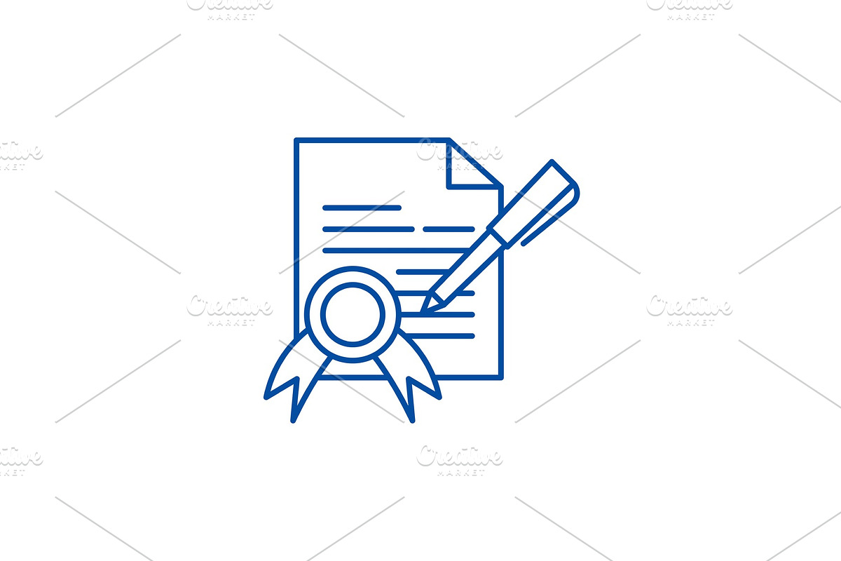 Supply contract line icon concept in Illustrations - product preview 8