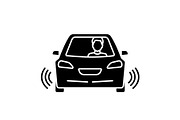 Autonomous car glyph icon