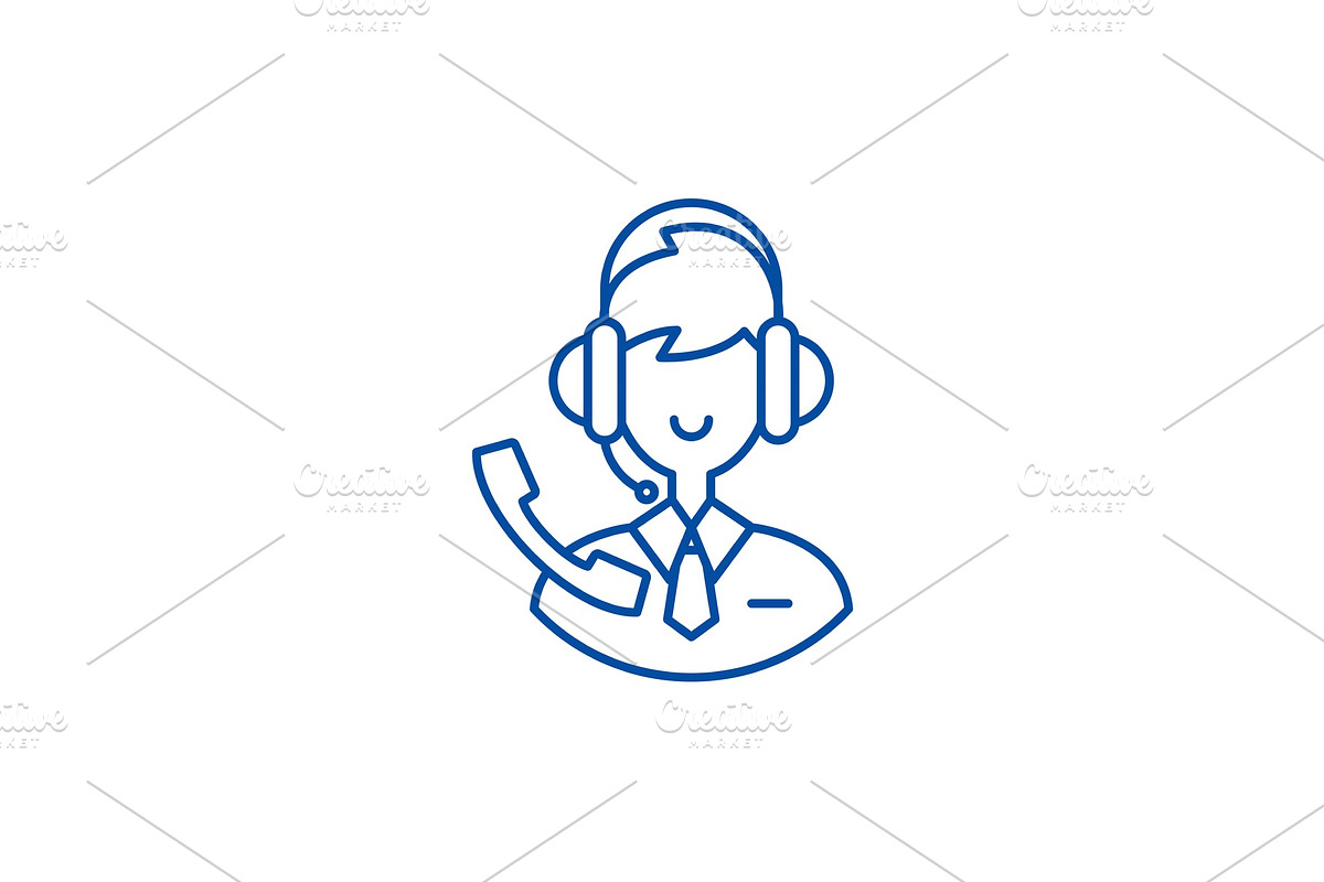 Support consultant line icon concept in Illustrations - product preview 8