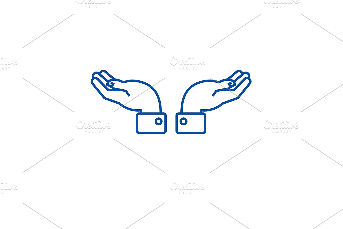 Support hands line icon concept in Objects - product preview 8