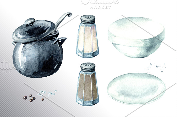 Vegetables. Watercolor collection in Illustrations - product preview 5