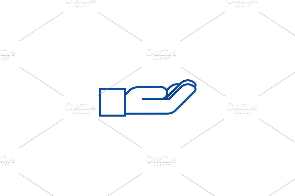 Supporting hand line icon concept in Objects - product preview 8