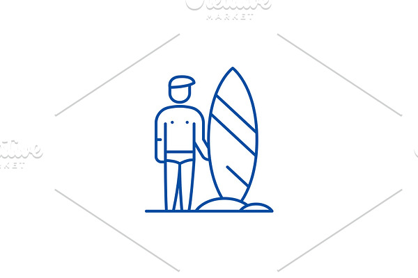 Surfer line icon concept. Surfer