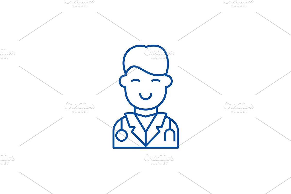 Surgeon line icon concept. Surgeon in Illustrations - product preview 8