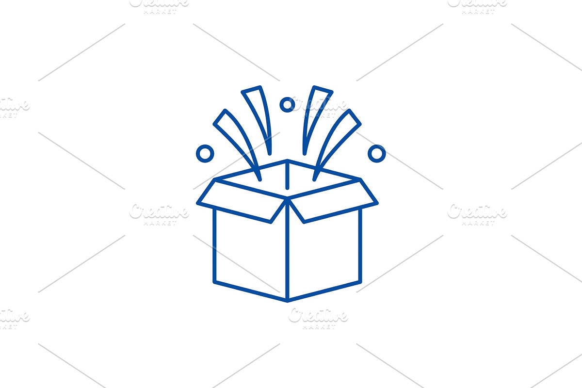 Surprise in box line icon concept in Objects - product preview 8