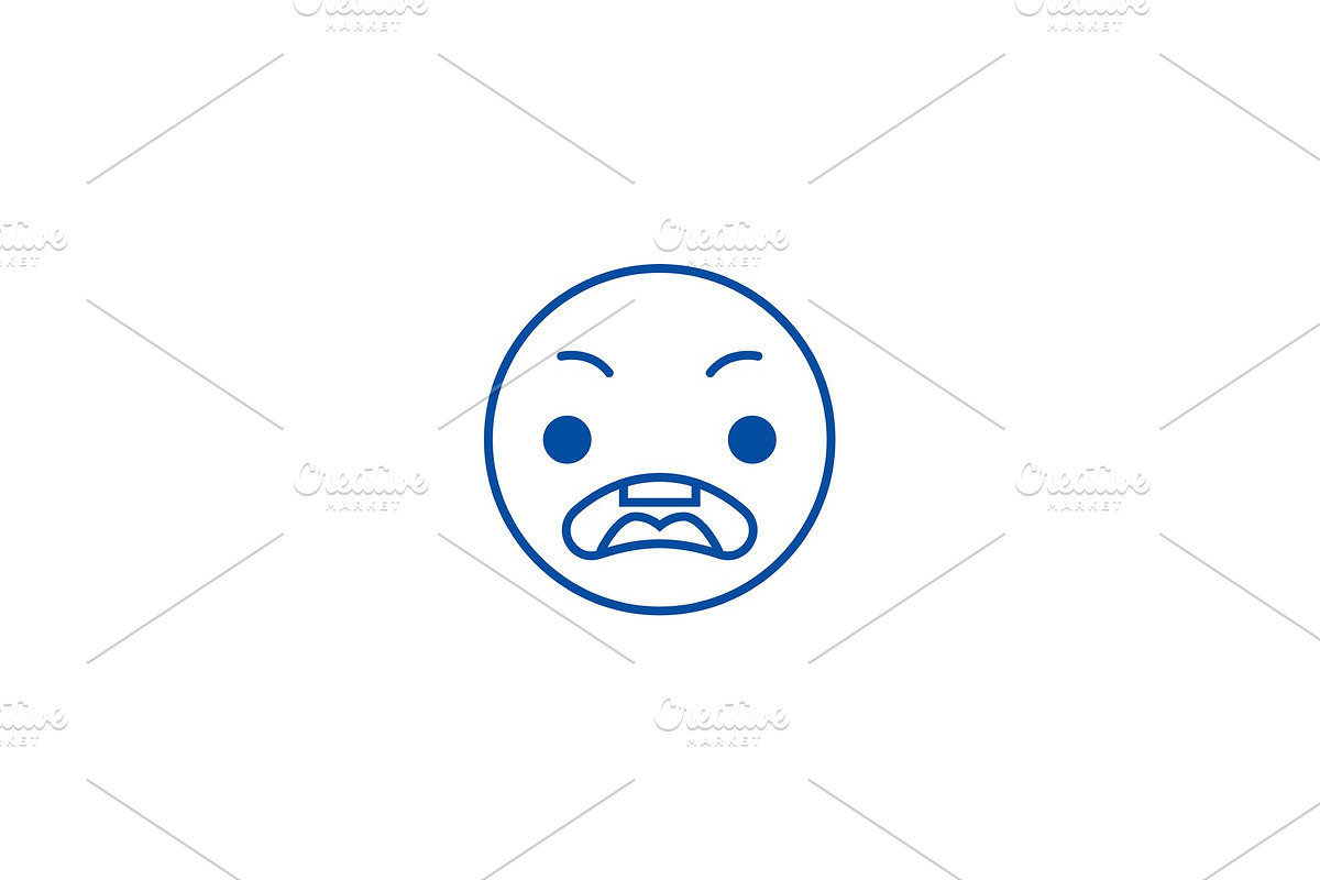 Surprised emoji line icon concept in Illustrations - product preview 8