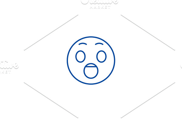Surprised emoji_1 line icon concept