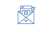 Survey letter line icon concept